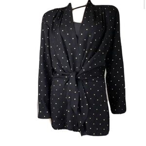 Vintage Sequel jacket/blazer V-neck long sleeve tie front black